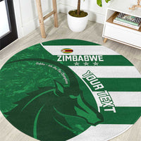 Zimbabwe Rugby Custom Round Carpet Sables 3rd Champions Proud - Wonder Print Shop