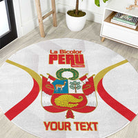 Custom Peru Football Round Carpet Vamos La Bicolor - Wonder Print Shop