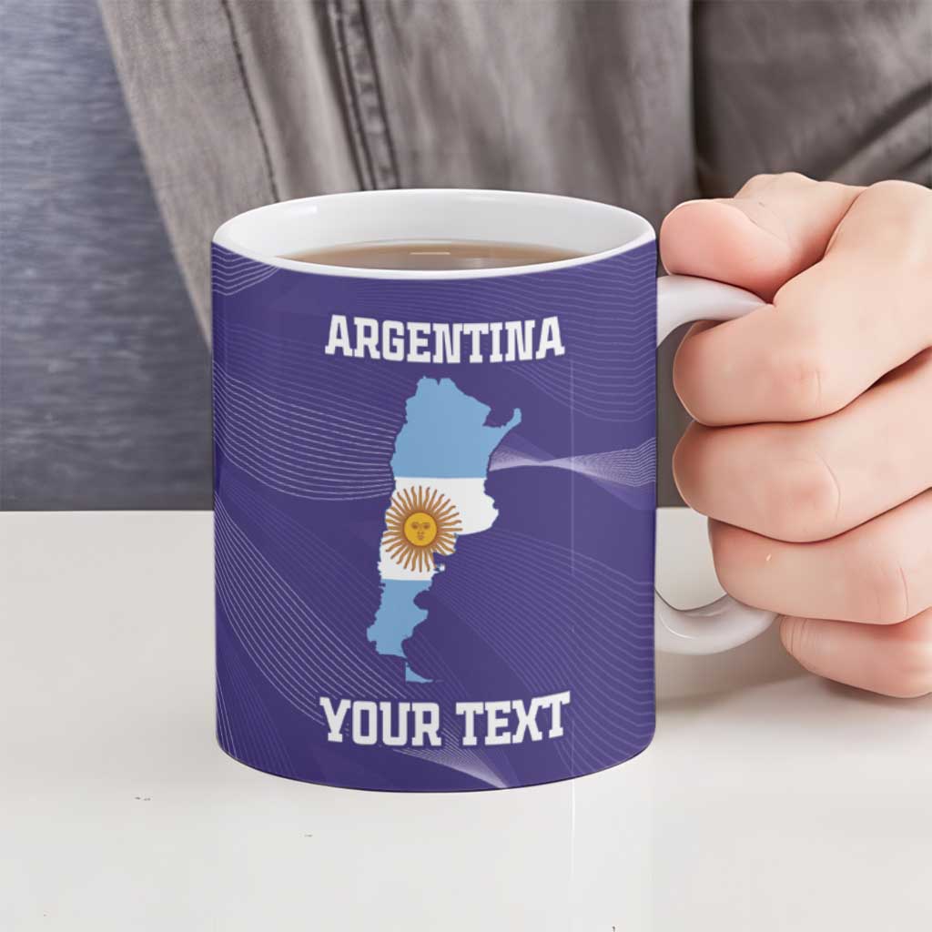 Custom Argentina Football Ceramic Mug Vamos La Albiceleste Purple Version - Wonder Print Shop