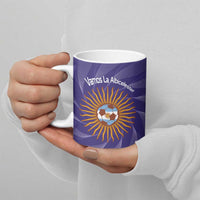 Custom Argentina Football Ceramic Mug Vamos La Albiceleste Purple Version - Wonder Print Shop