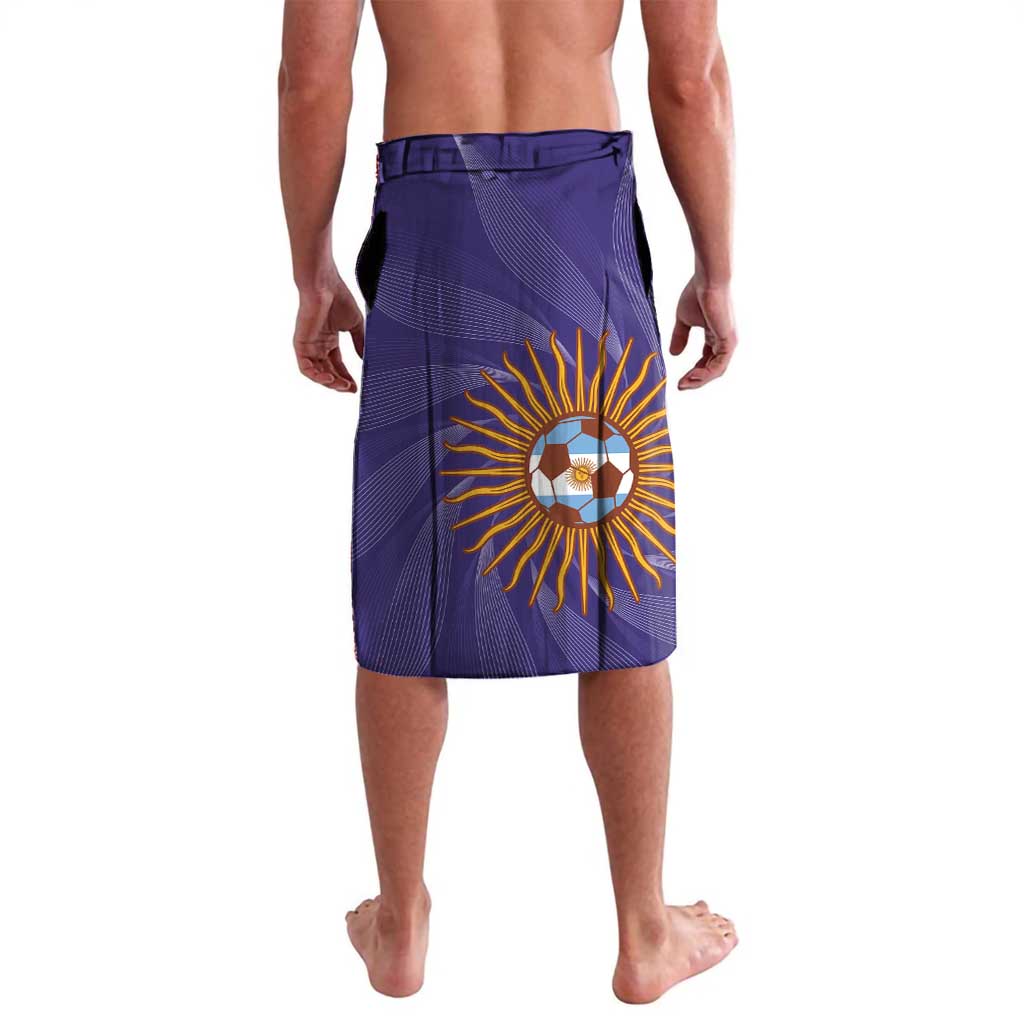 Purple football-style shorts with drawstring waistband and large sun soccer emblem