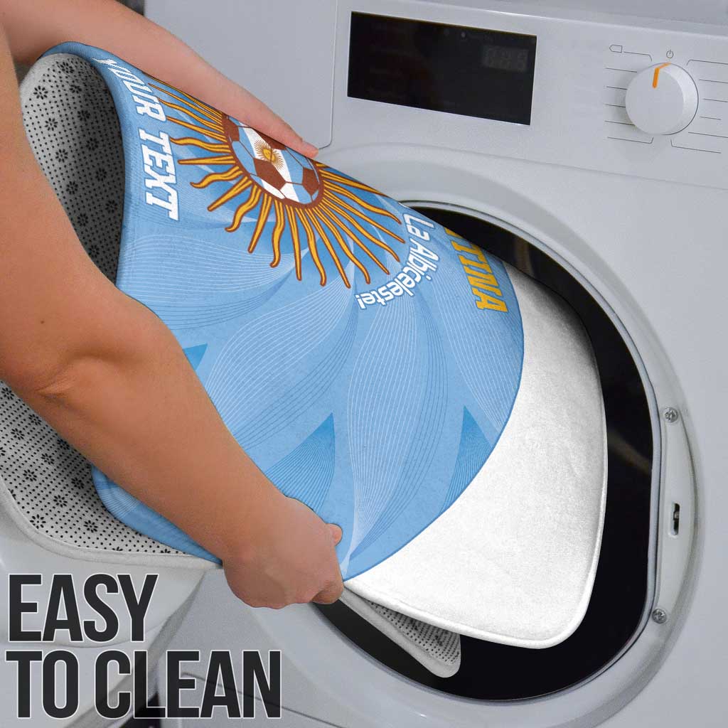 Custom Argentina Football Bathroom Set Vamos La Albiceleste Blue Version - Wonder Print Shop