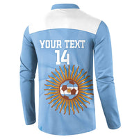 Custom Argentina Football Button Sweatshirt Vamos La Albiceleste Blue Version - Wonder Print Shop