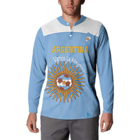 Custom Argentina Football Button Sweatshirt Vamos La Albiceleste Blue Version - Wonder Print Shop