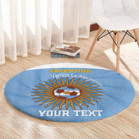 Custom Argentina Football Round Carpet Vamos La Albiceleste Blue Version - Wonder Print Shop