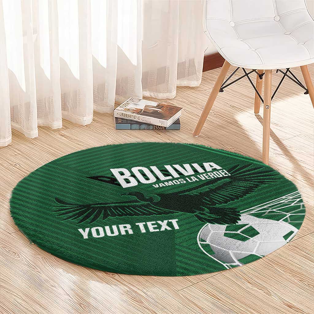 Custom Bolivia Football Round Carpet Vamos La Verde - Wonder Print Shop
