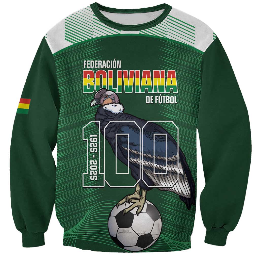 Custom Bolivia Football Sweatshirt 100th Anniversary Andean Condor Proud - Wonder Print Shop