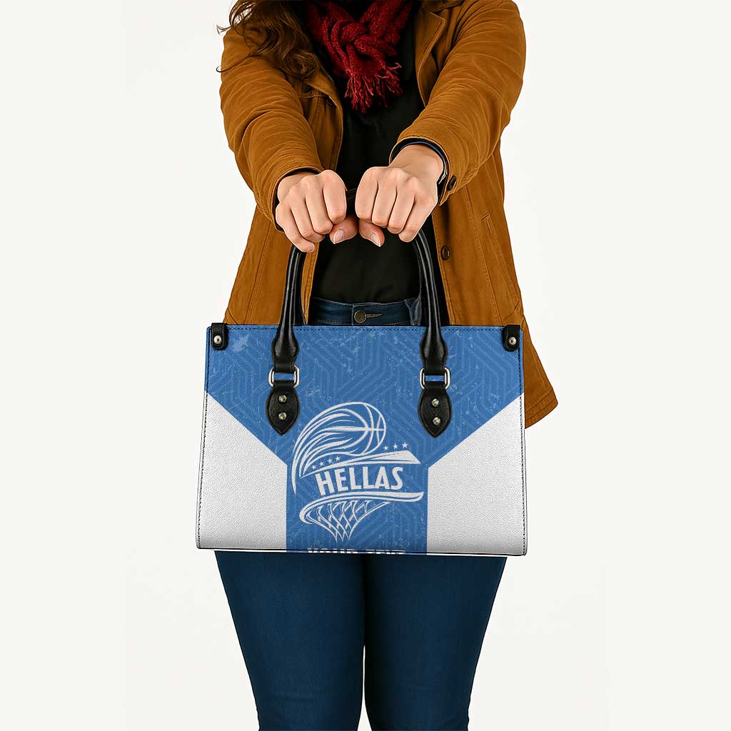 Greece Basketball Custom Leather Bag Go Hellas Blue Version - Wonder Print Shop