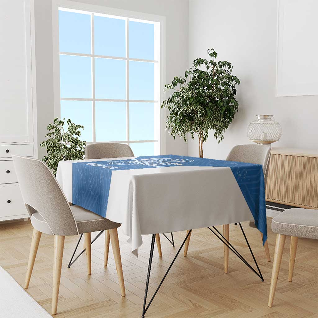 Greece Basketball Custom Tablecloth Go Hellas Blue Version - Wonder Print Shop