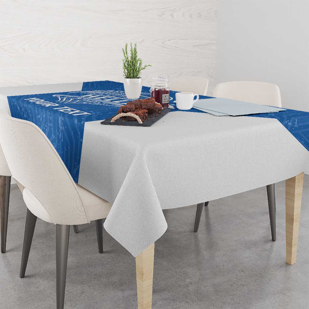 Greece Basketball Custom Tablecloth Go Hellas Blue Version - Wonder Print Shop