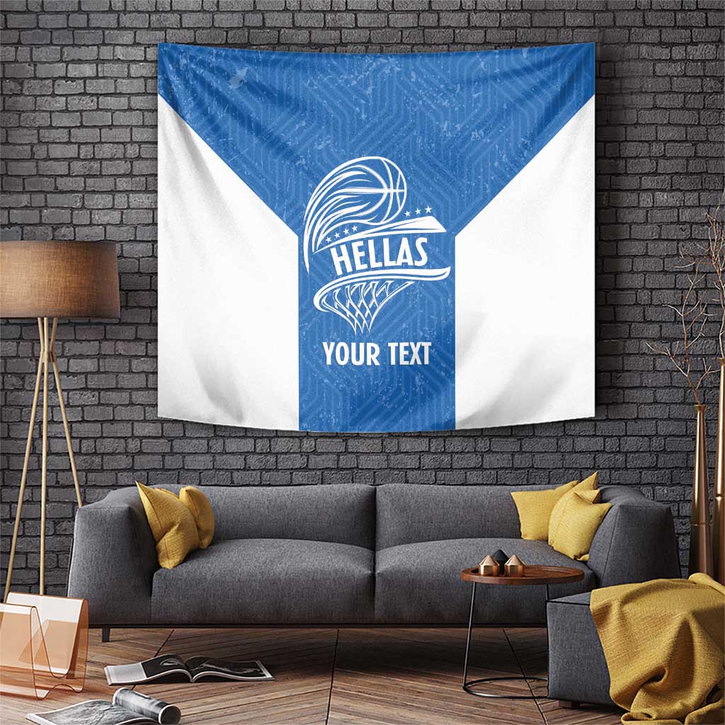 Greece Basketball Custom Tapestry Go Hellas Blue Version - Wonder Print Shop