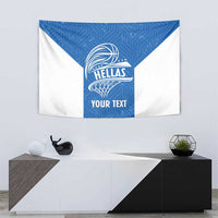 Greece Basketball Custom Tapestry Go Hellas Blue Version - Wonder Print Shop