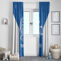 Greece Basketball Custom Window Curtain Go Hellas Blue Version - Wonder Print Shop