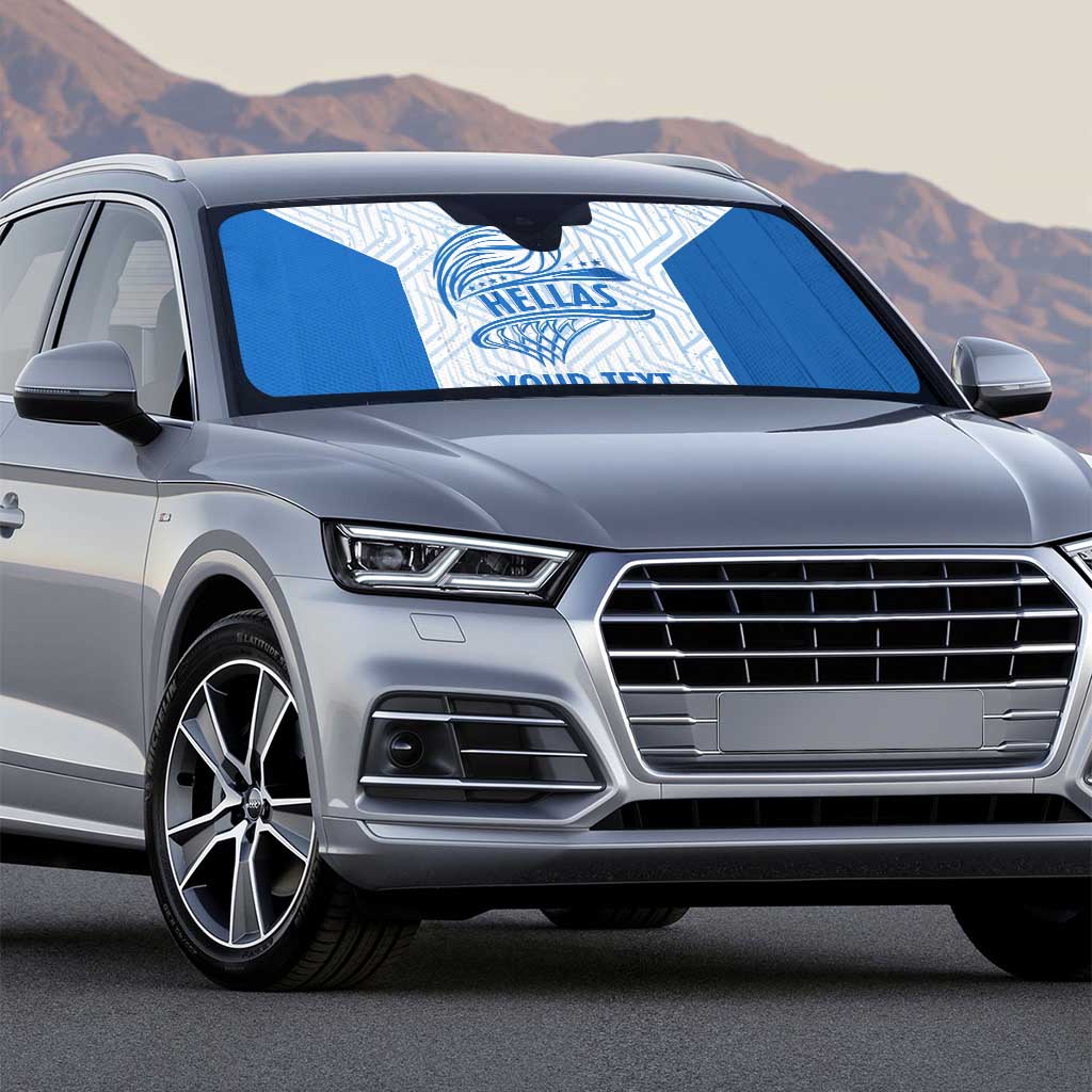 Hellas Basketball Custom Auto Sun Shade Go Greece White Version - Wonder Print Shop