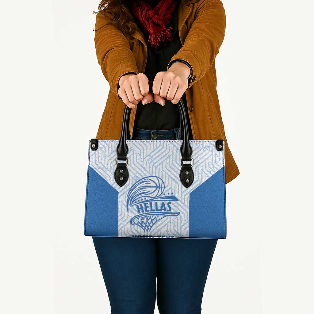 Hellas Basketball Custom Leather Bag Go Greece White Version - Wonder Print Shop