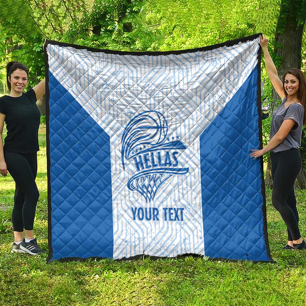 Hellas Basketball Custom Quilt Go Greece White Version - Wonder Print Shop