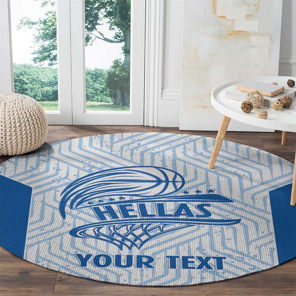 Hellas Basketball Custom Round Carpet Go Greece White Version - Wonder Print Shop