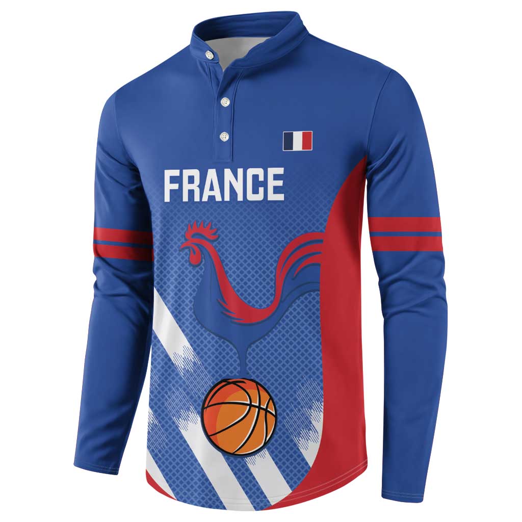 France Basketball Custom Button Sweatshirt Allez Les Bleus - Wonder Print Shop