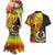 Vanuatu Tafea Day Couples Matching Mermaid Dress and Hawaiian Shirt Coat Of Arms Mix Tropical Flowers - Wonder Print Shop