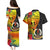 Vanuatu Tafea Day Couples Matching Puletasi Dress and Hawaiian Shirt Coat Of Arms Mix Tropical Flowers - Wonder Print Shop