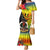 Vanuatu Tafea Day Family Matching Mermaid Dress and Hawaiian Shirt Coat Of Arms Mix Tropical Flowers - Wonder Print Shop