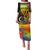 Vanuatu Tafea Day Family Matching Puletasi Dress and Hawaiian Shirt Coat Of Arms Mix Tropical Flowers - Wonder Print Shop