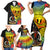 Vanuatu Tafea Day Family Matching Short Sleeve Bodycon Dress and Hawaiian Shirt Coat Of Arms Mix Tropical Flowers - Wonder Print Shop