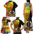 Vanuatu Tafea Day Family Matching Tank Maxi Dress and Hawaiian Shirt Coat Of Arms Mix Tropical Flowers - Wonder Print Shop