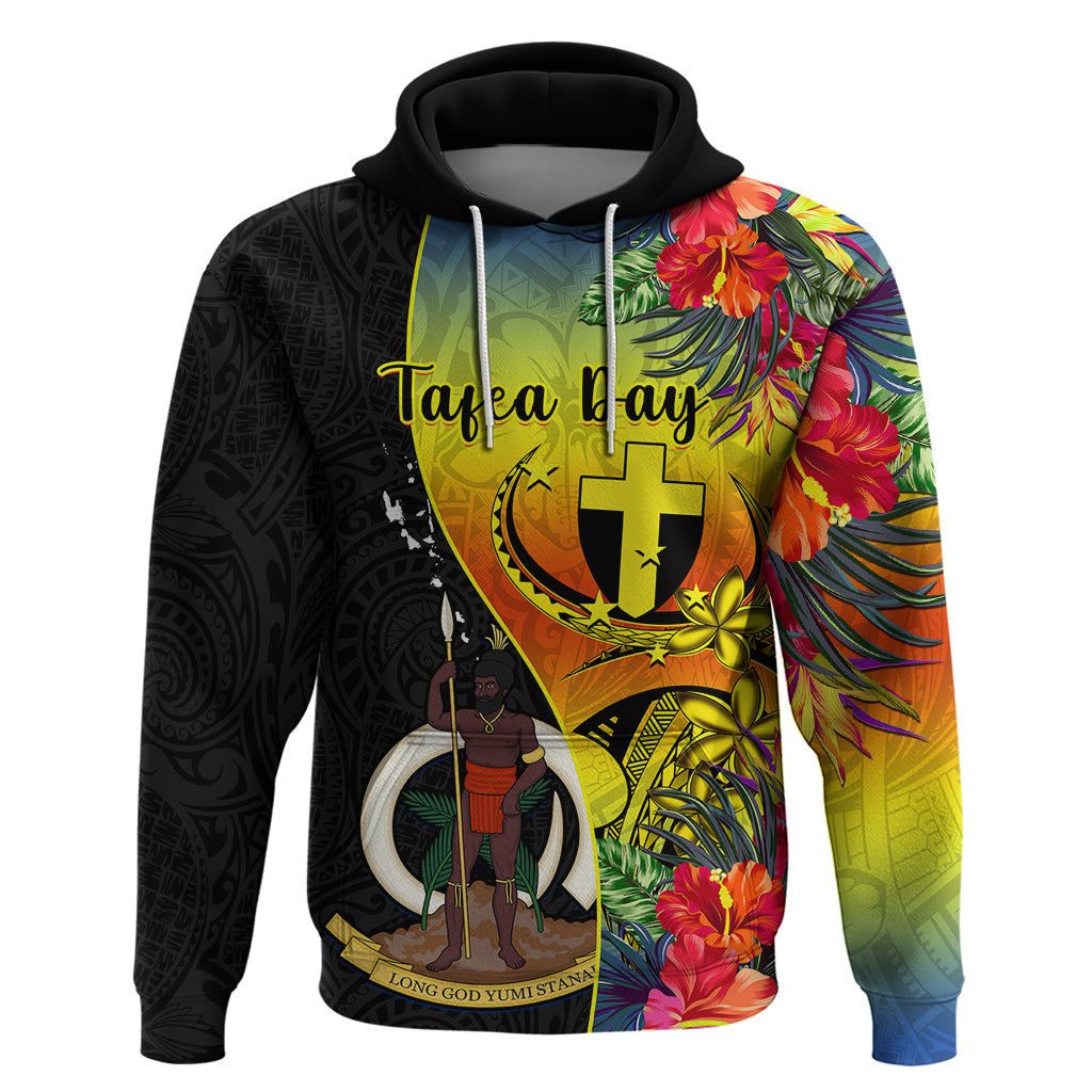 Vanuatu Tafea Day Hoodie Coat Of Arms Mix Tropical Flowers - Wonder Print Shop