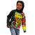 Vanuatu Tafea Day Kid Hoodie Coat Of Arms Mix Tropical Flowers - Wonder Print Shop