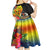 Vanuatu Tafea Day Kid Short Sleeve Dress Coat Of Arms Mix Tropical Flowers - Wonder Print Shop