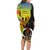 Vanuatu Tafea Day Long Sleeve Bodycon Dress Coat Of Arms Mix Tropical Flowers - Wonder Print Shop