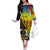 Vanuatu Tafea Day Off The Shoulder Long Sleeve Dress Coat Of Arms Mix Tropical Flowers - Wonder Print Shop