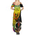 Vanuatu Tafea Day Summer Maxi Dress Coat Of Arms Mix Tropical Flowers - Wonder Print Shop