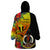 Vanuatu Tafea Day Wearable Blanket Hoodie Coat Of Arms Mix Tropical Flowers - Wonder Print Shop