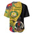 Vanuatu Torba Day Baseball Jersey Coat Of Arms Mix Tropical Flowers - Wonder Print Shop