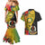 Vanuatu Torba Day Couples Matching Mermaid Dress and Hawaiian Shirt Coat Of Arms Mix Tropical Flowers - Wonder Print Shop