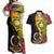 Vanuatu Torba Day Couples Matching Off Shoulder Maxi Dress and Hawaiian Shirt Coat Of Arms Mix Tropical Flowers - Wonder Print Shop