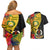 Vanuatu Torba Day Couples Matching Off Shoulder Short Dress and Hawaiian Shirt Coat Of Arms Mix Tropical Flowers - Wonder Print Shop