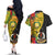 Vanuatu Torba Day Couples Matching Off The Shoulder Long Sleeve Dress and Hawaiian Shirt Coat Of Arms Mix Tropical Flowers - Wonder Print Shop