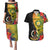 Vanuatu Torba Day Couples Matching Puletasi Dress and Hawaiian Shirt Coat Of Arms Mix Tropical Flowers - Wonder Print Shop