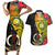 Vanuatu Torba Day Couples Matching Short Sleeve Bodycon Dress and Hawaiian Shirt Coat Of Arms Mix Tropical Flowers - Wonder Print Shop