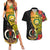 Vanuatu Torba Day Couples Matching Summer Maxi Dress and Hawaiian Shirt Coat Of Arms Mix Tropical Flowers - Wonder Print Shop