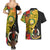 Vanuatu Torba Day Couples Matching Summer Maxi Dress and Hawaiian Shirt Coat Of Arms Mix Tropical Flowers - Wonder Print Shop