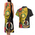 Vanuatu Torba Day Couples Matching Tank Maxi Dress and Hawaiian Shirt Coat Of Arms Mix Tropical Flowers - Wonder Print Shop