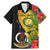 Vanuatu Torba Day Family Matching Mermaid Dress and Hawaiian Shirt Coat Of Arms Mix Tropical Flowers - Wonder Print Shop