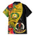 Vanuatu Torba Day Family Matching Mermaid Dress and Hawaiian Shirt Coat Of Arms Mix Tropical Flowers - Wonder Print Shop