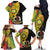 Vanuatu Torba Day Family Matching Off Shoulder Long Sleeve Dress and Hawaiian Shirt Coat Of Arms Mix Tropical Flowers - Wonder Print Shop