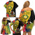 Vanuatu Torba Day Family Matching Off Shoulder Short Dress and Hawaiian Shirt Coat Of Arms Mix Tropical Flowers - Wonder Print Shop