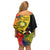 Vanuatu Torba Day Family Matching Off Shoulder Short Dress and Hawaiian Shirt Coat Of Arms Mix Tropical Flowers - Wonder Print Shop